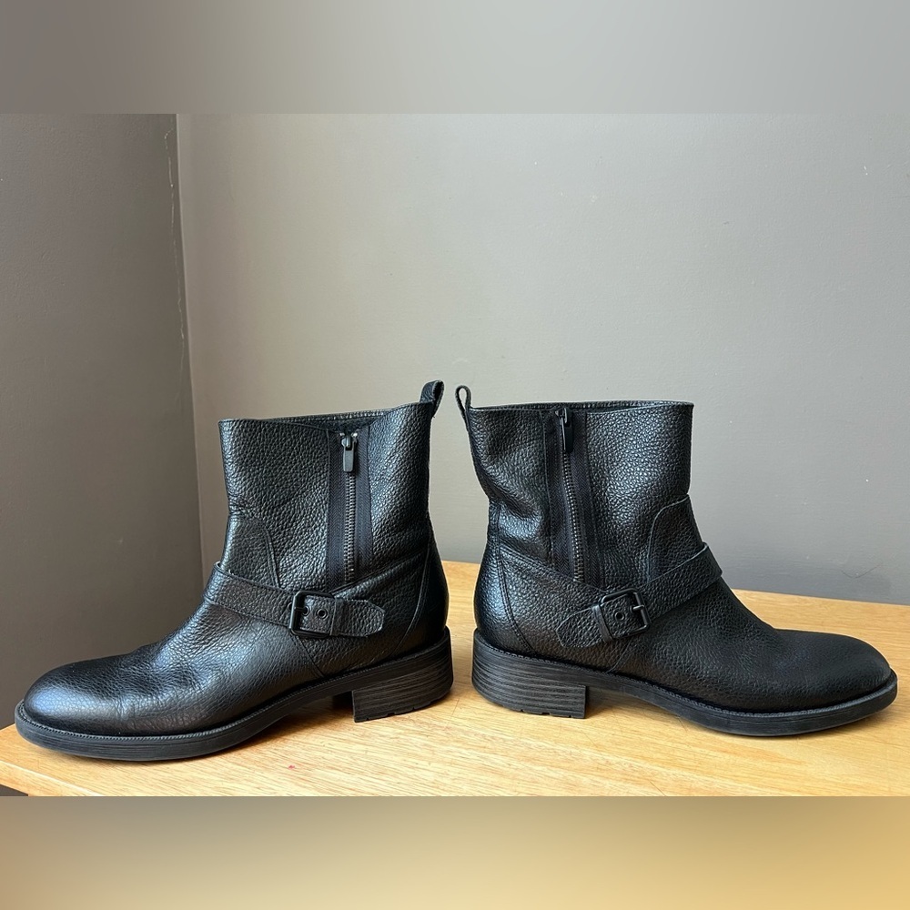 Nine West Hanzil Black Leather Moto Boots size 9
